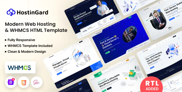 Hostingard - Web Hosting HTML Template with WHMCS