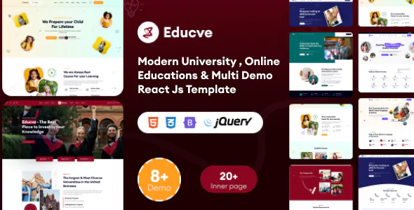 Educve University, Online Courses & Multi Demo Education Next Js Template