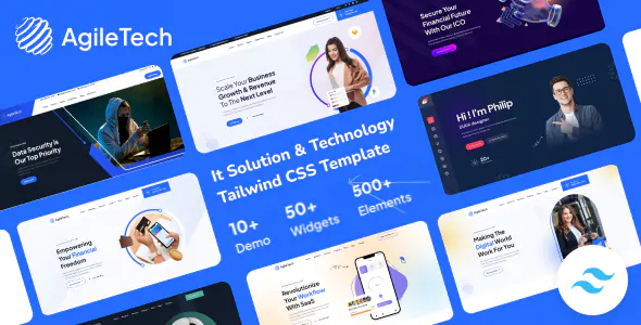 AgileTech - Tailwind CSS Multipurpose IT Solutions & Technology Template