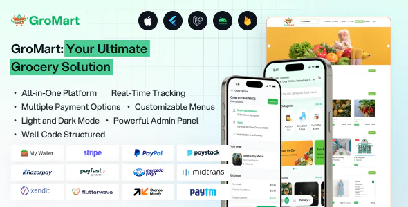 GroMart | Grocery Store App | Grocery Delivery | Multivendor Grocery Flutter App